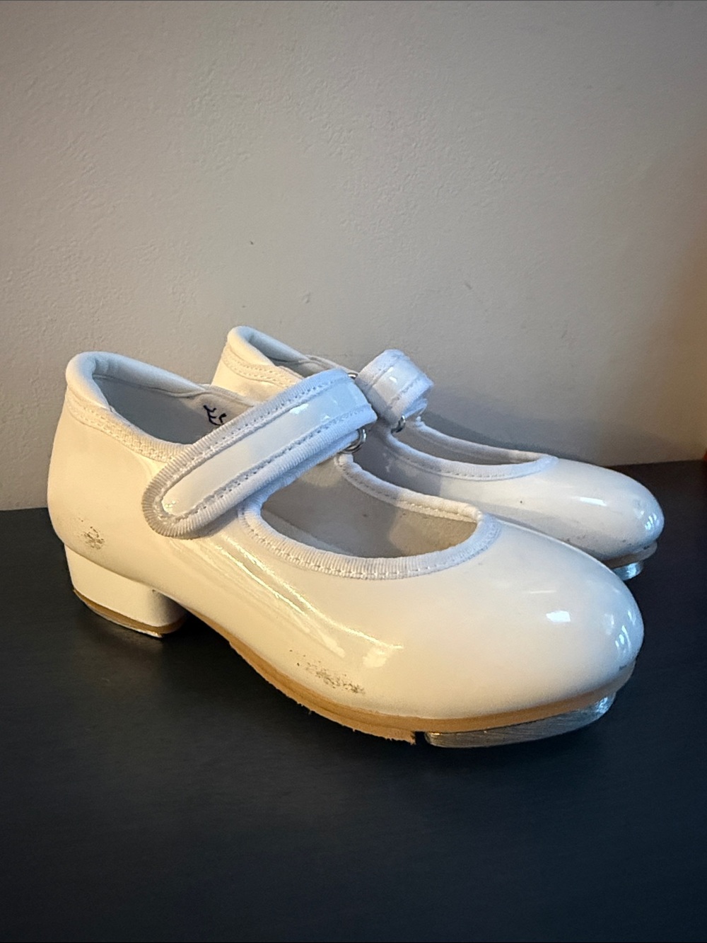 White Patent Mary Jane Toddler Tap Shoes